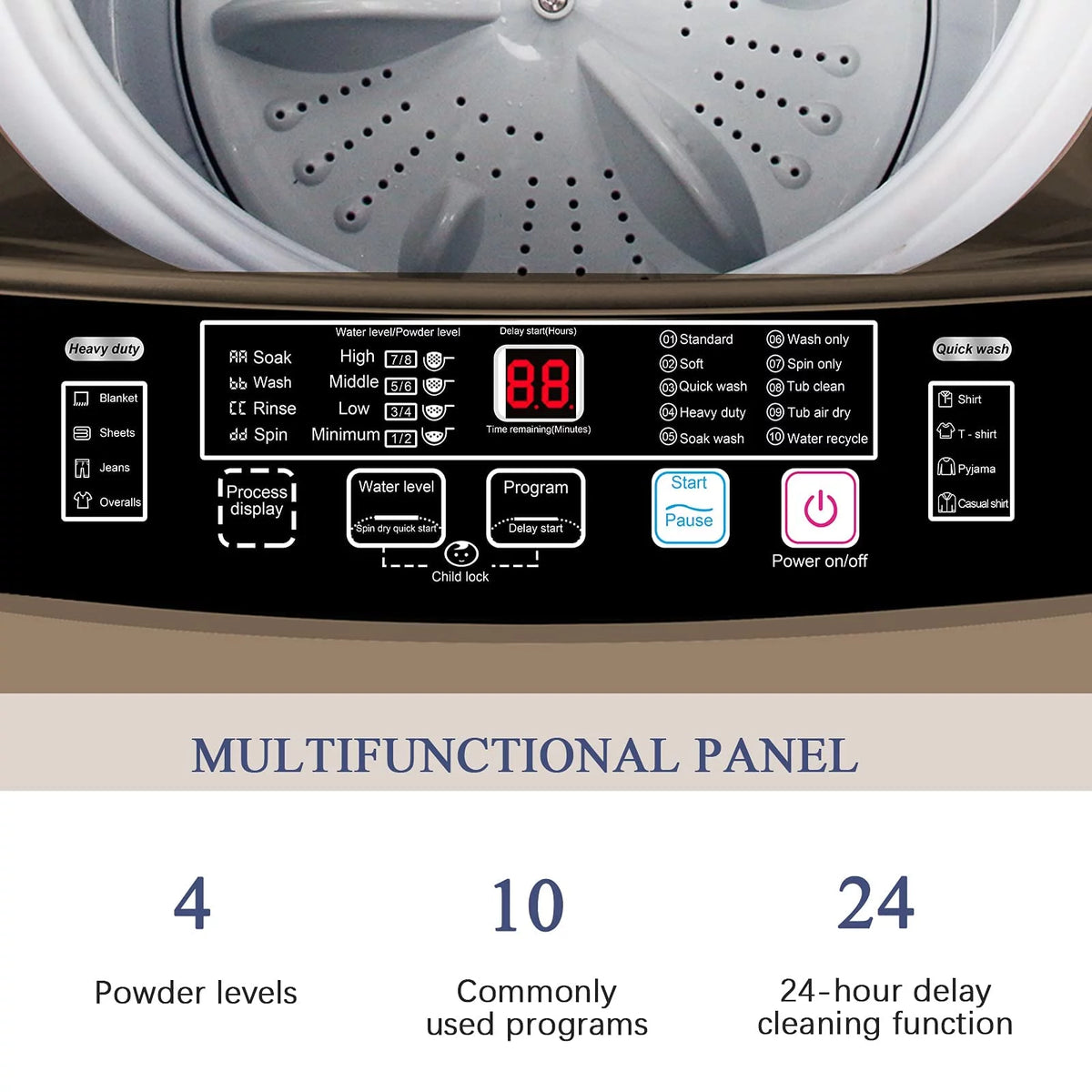 Portable 1.9 Cu.ft Fully Automatic Compact Washer G846909