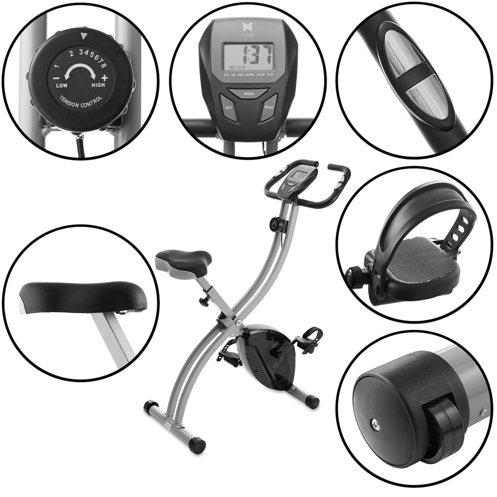 Folding Upright Stationary Exercise Bike with Magnetic Resistance E90756