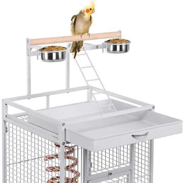 Rolling Metal Parrot Cage with Playtop Q958846
