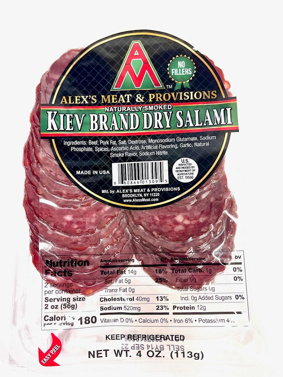 Dry Salami Sliced 4 Oz 3 Pack Beef & Pork Blend P5352