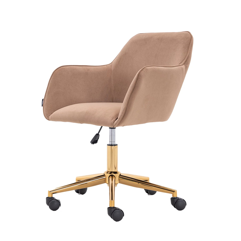 Velvet Adjustable Height Office Chair with Metal Legs and Wheels W864112