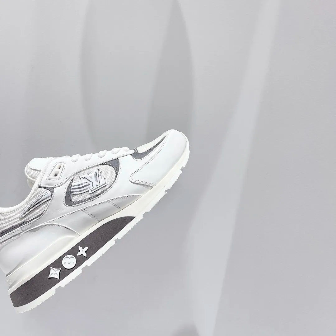 White Iridescent Textile Sneaker S64992