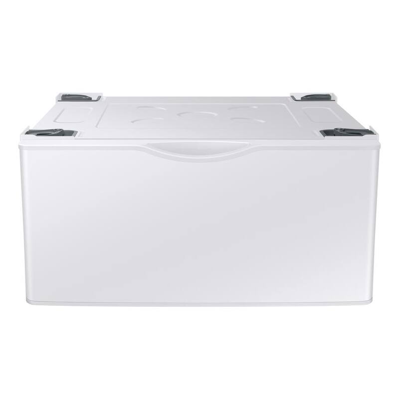 White Laundry Pedestal with Storage Drawer N360