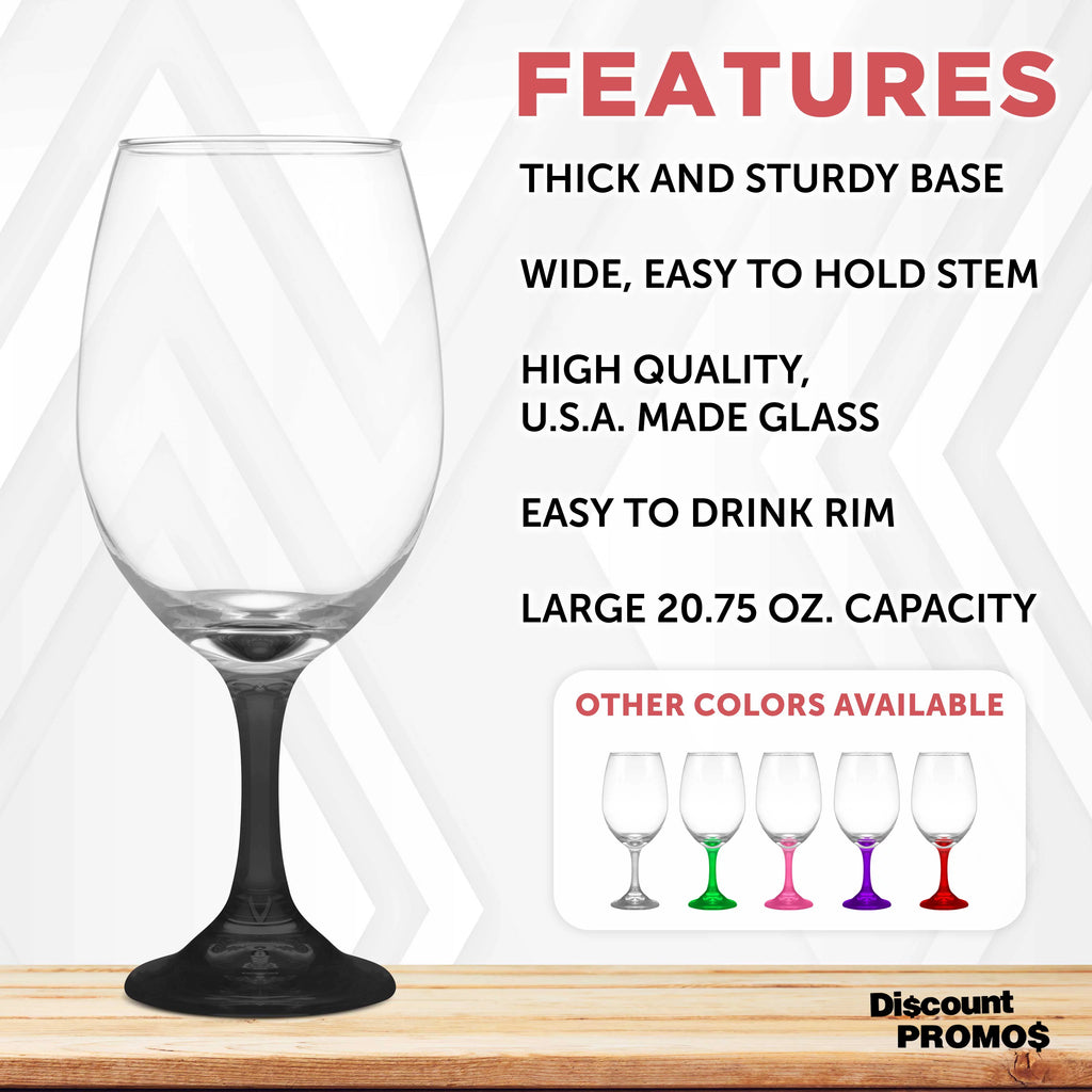 Wine Glasses 20.75 oz. Set of 10 Black V3731