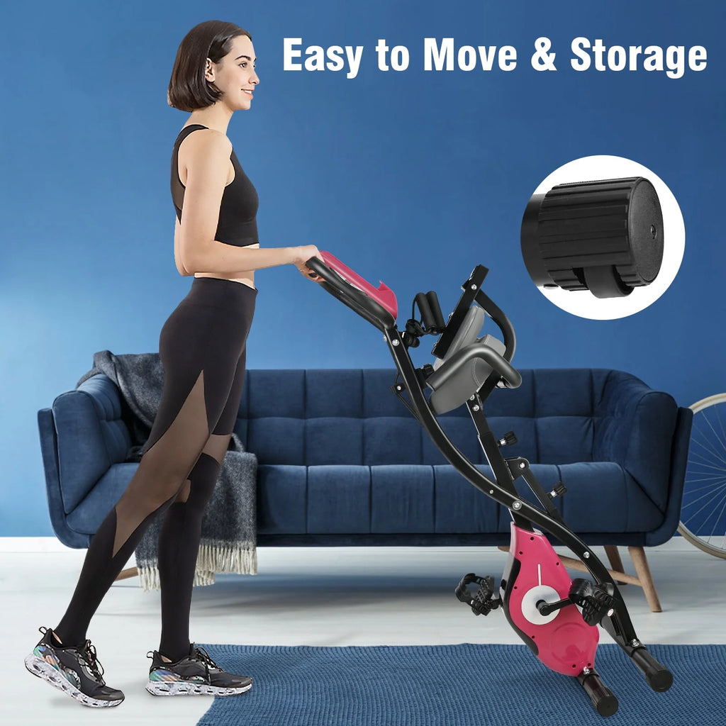 White Magnetic Folding Exercise Bike I52171