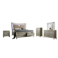 Champagne Silver Wood 5pc California King Bedroom Set H656