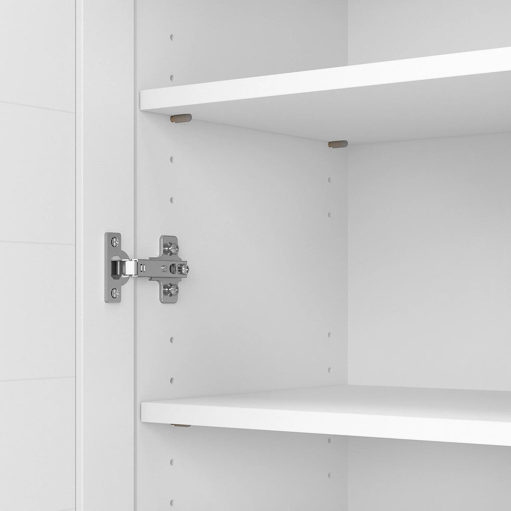 White & Gray Storage Cabinet with Doors T669