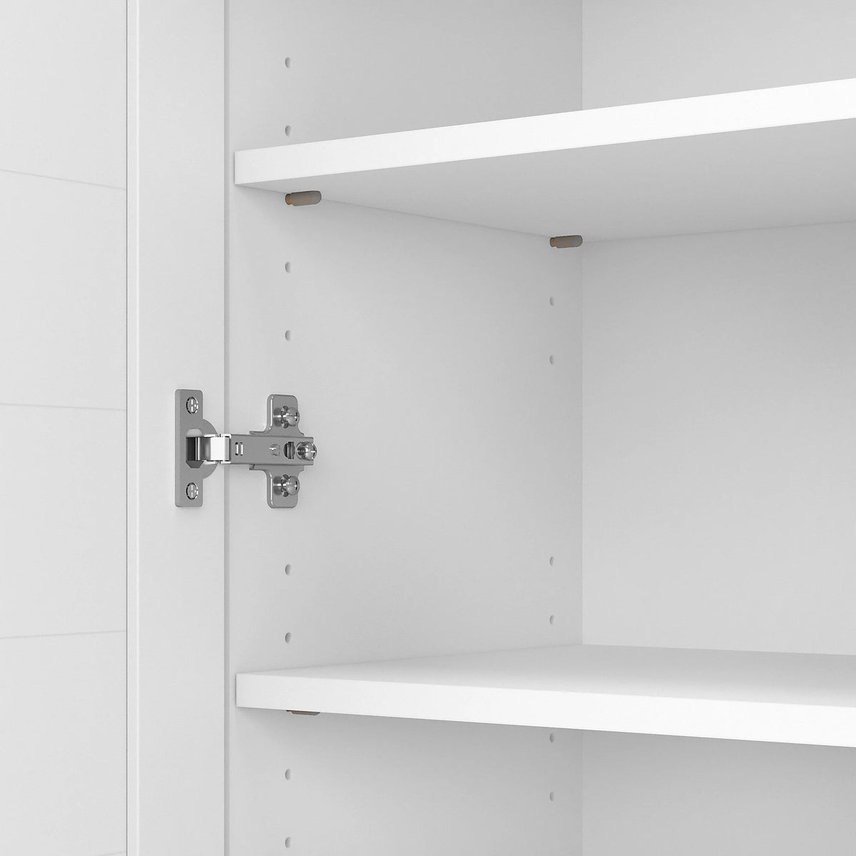 White & Gray Storage Cabinet with Doors T669