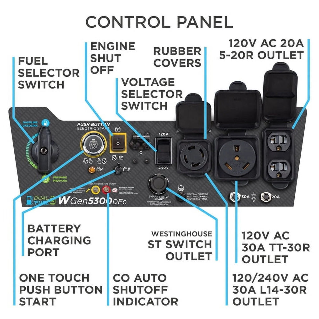 Dual Fuel Portable Generator with Remote Electric Start F5967