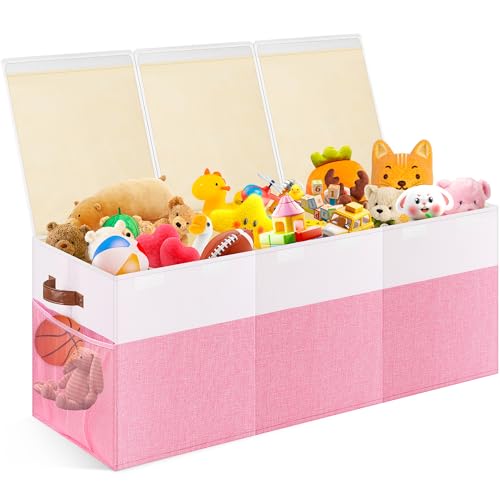 Extra Large Collapsible Toy Storage Box with Lid and Divider W520935