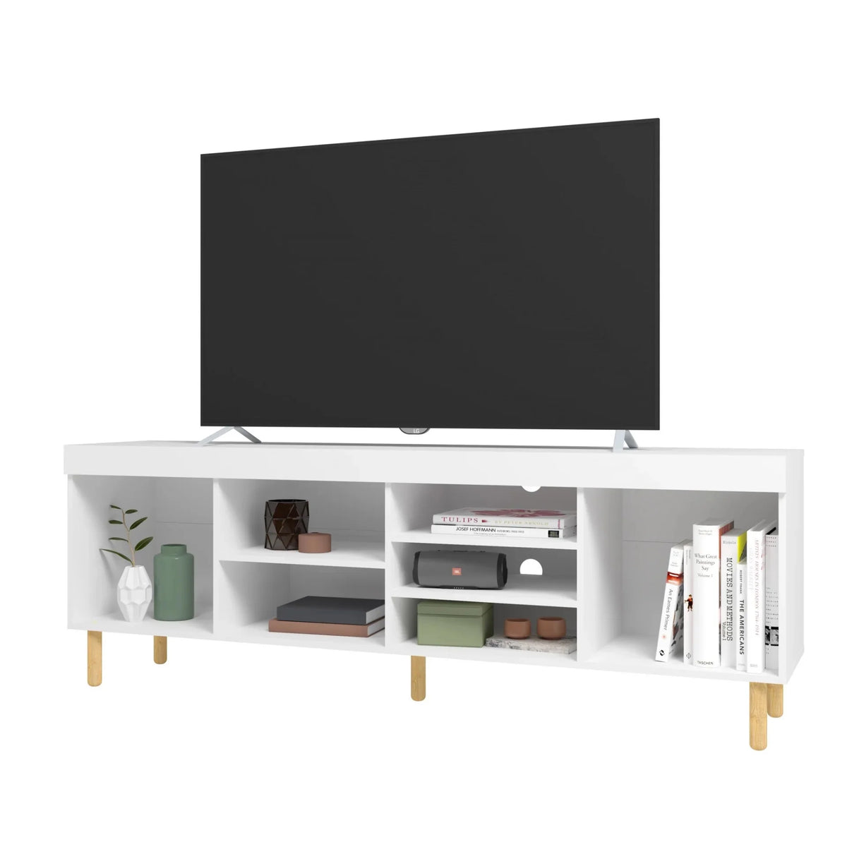 White Modern TV Stand A56275