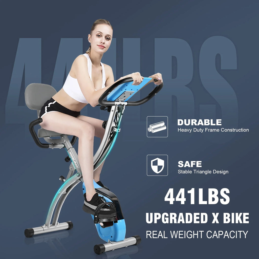 White Magnetic Folding Exercise Bike I52171