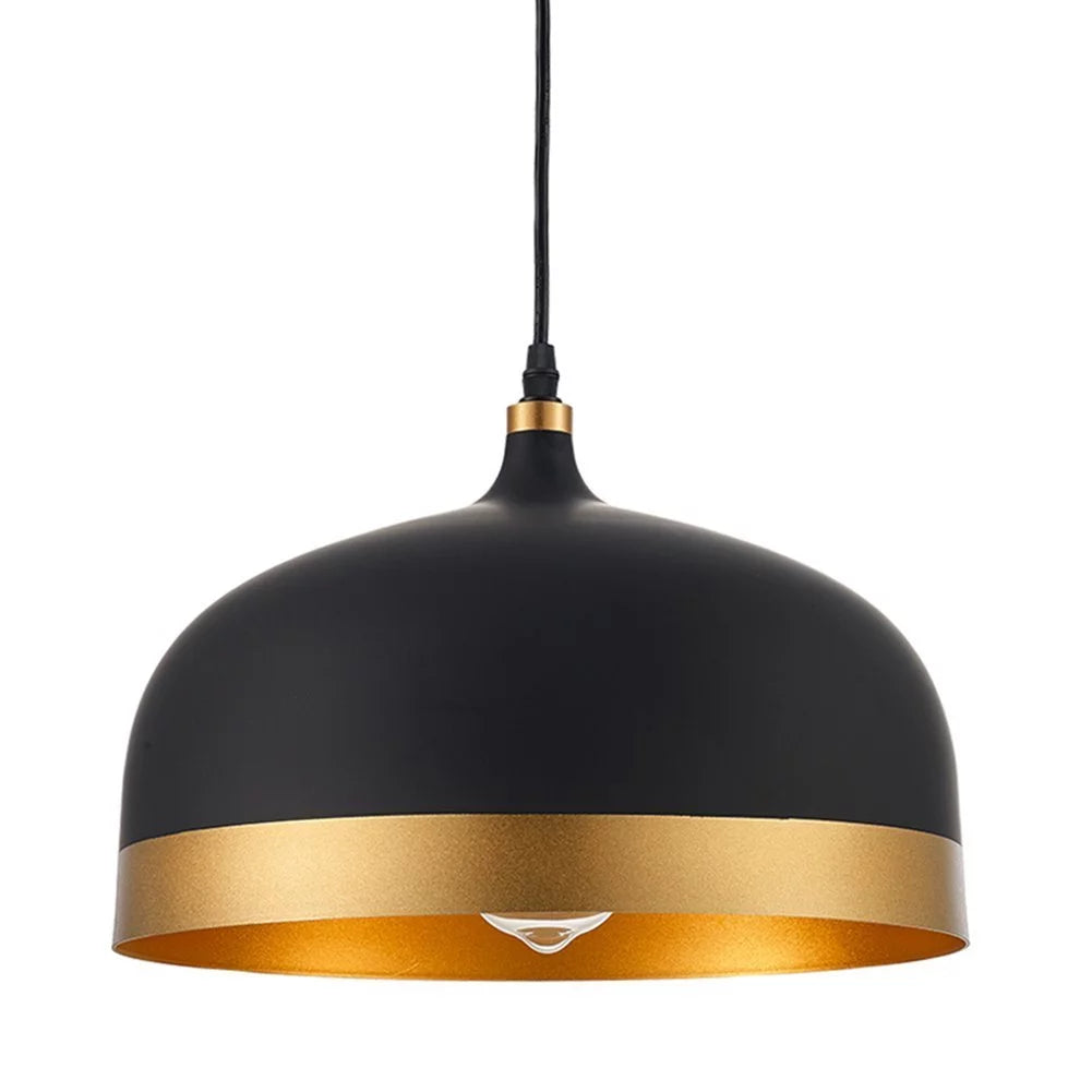 Black and Gold Metal Pendant Light J85783