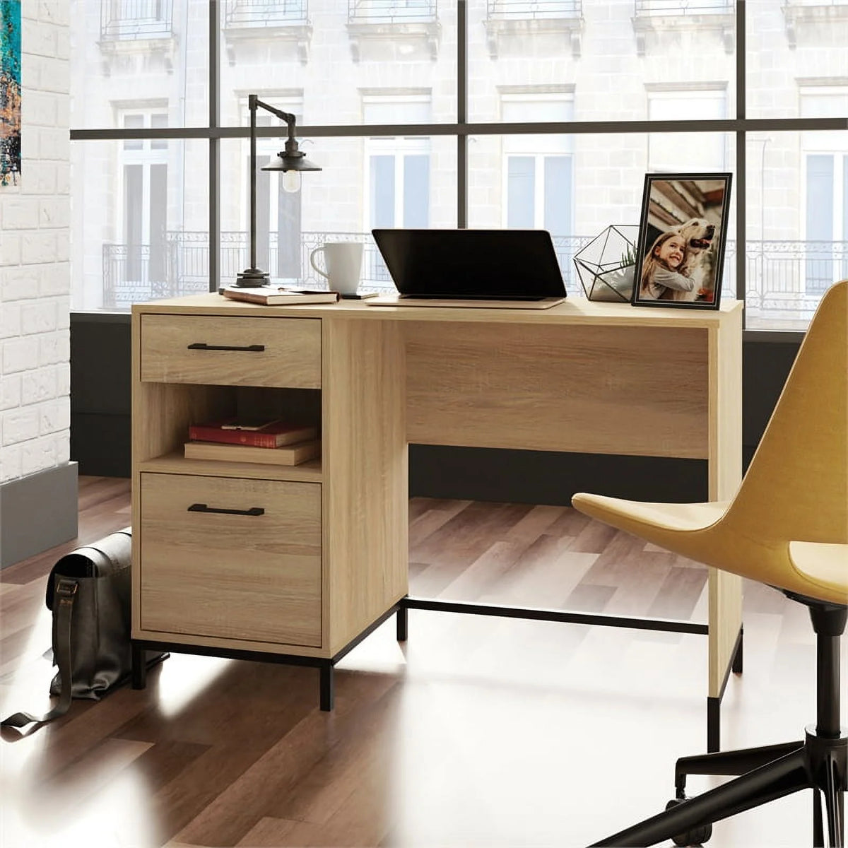 Engineered Wood Desk in Charter Oak Finish E3798