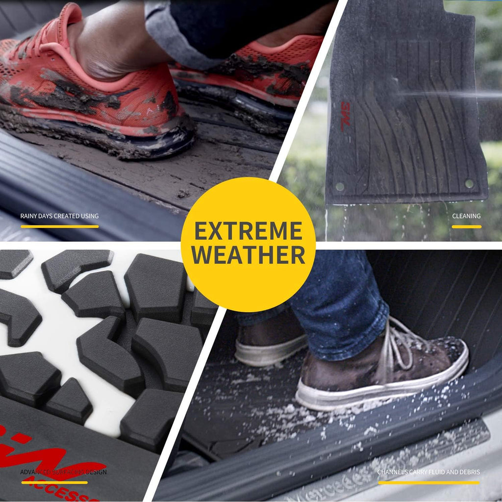 Black TPE Floor Mats for Jeep Wrangler JL 4 Doors Full Set U1324