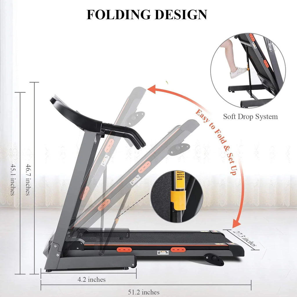 Foldable Electric Treadmill with 15 Pre-Set Programs Q5104