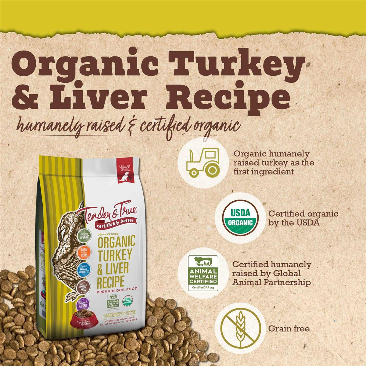 Organic Turkey & Liver Recipe Dog Food W4319