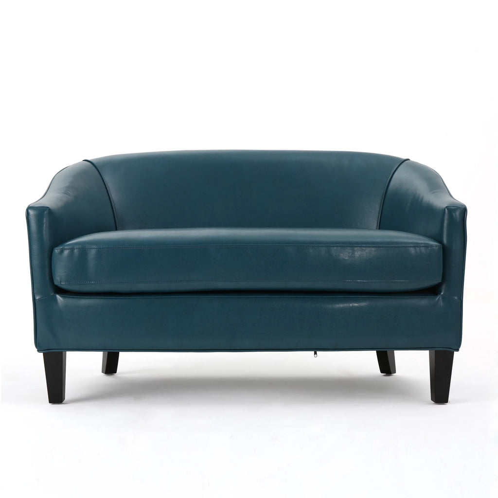 Teal Leather Loveseat G540