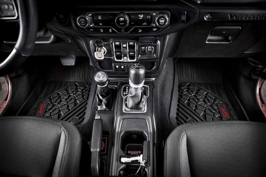 Black TPE Floor Mats for Jeep Wrangler JL 4 Doors Full Set U1324