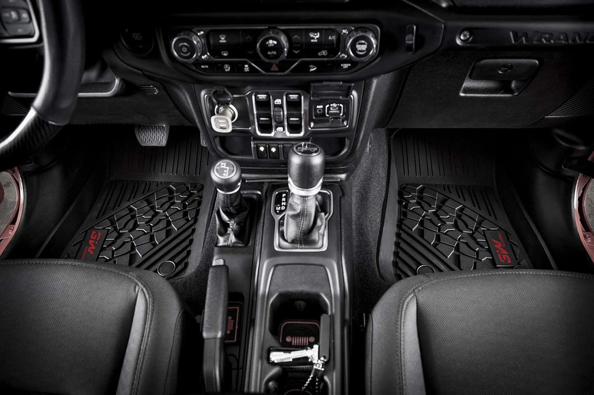 Black TPE Floor Mats for Jeep Wrangler JL 4 Doors Full Set U1324