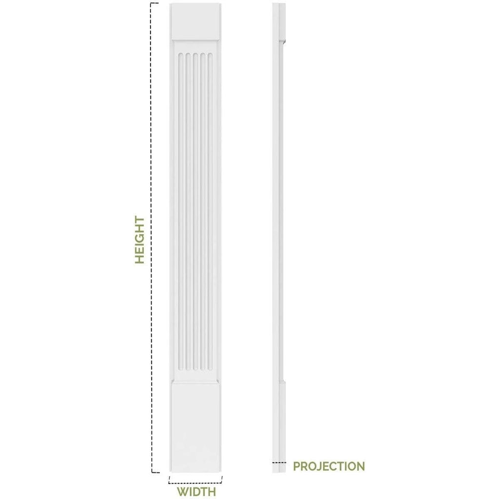 Flat Panel PVC Pilaster with Decorative Capital & Base (Pair) S887