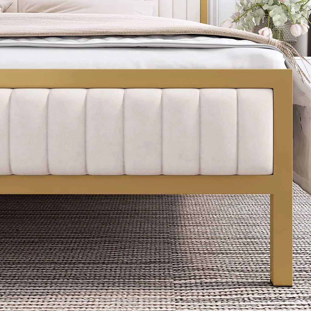 Full Size Velvet Upholstered Platform Bed Frame J652