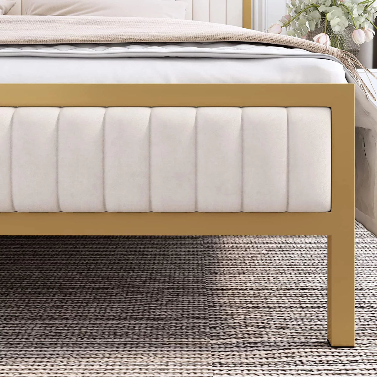 Full Size Velvet Upholstered Platform Bed Frame J652
