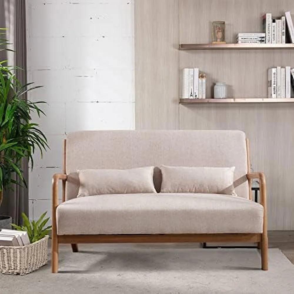 50" 2-Seater Upholstered Loveseat with 2 Waist Cushions K66465
