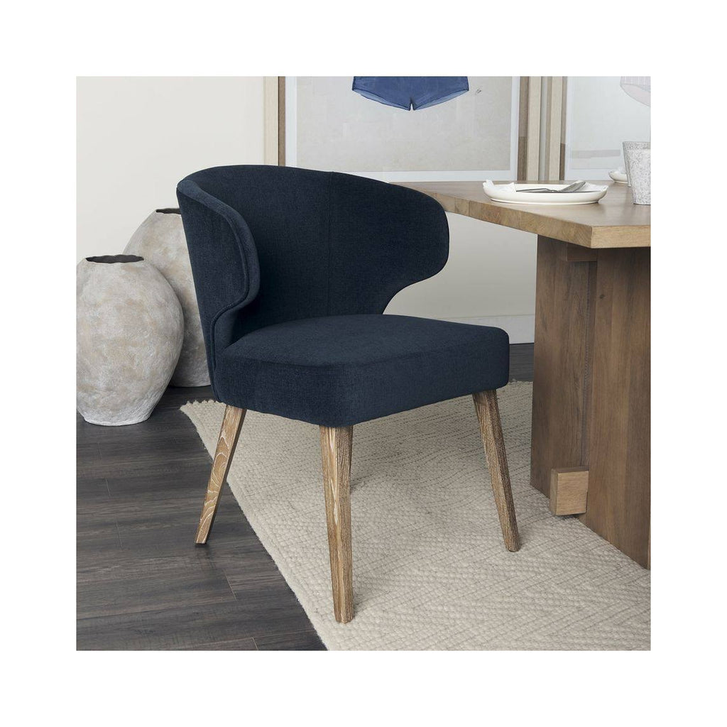 Navy Fabric Wingback Dining Chair U1182
