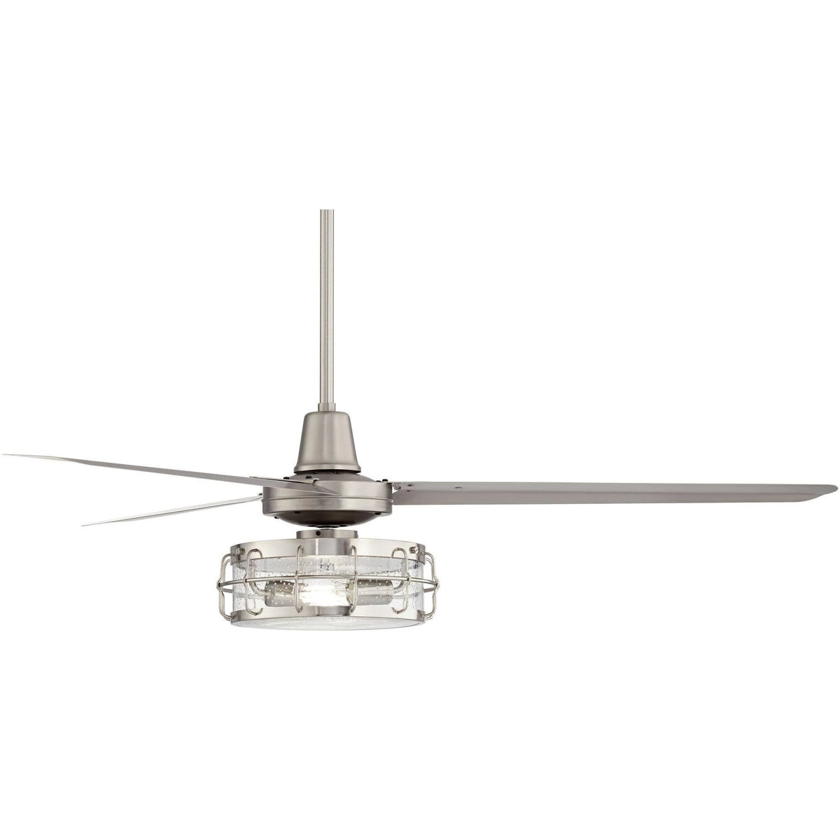 Industrial Ceiling Fan with Light Kit LED Remote Brushed Nickel B9438