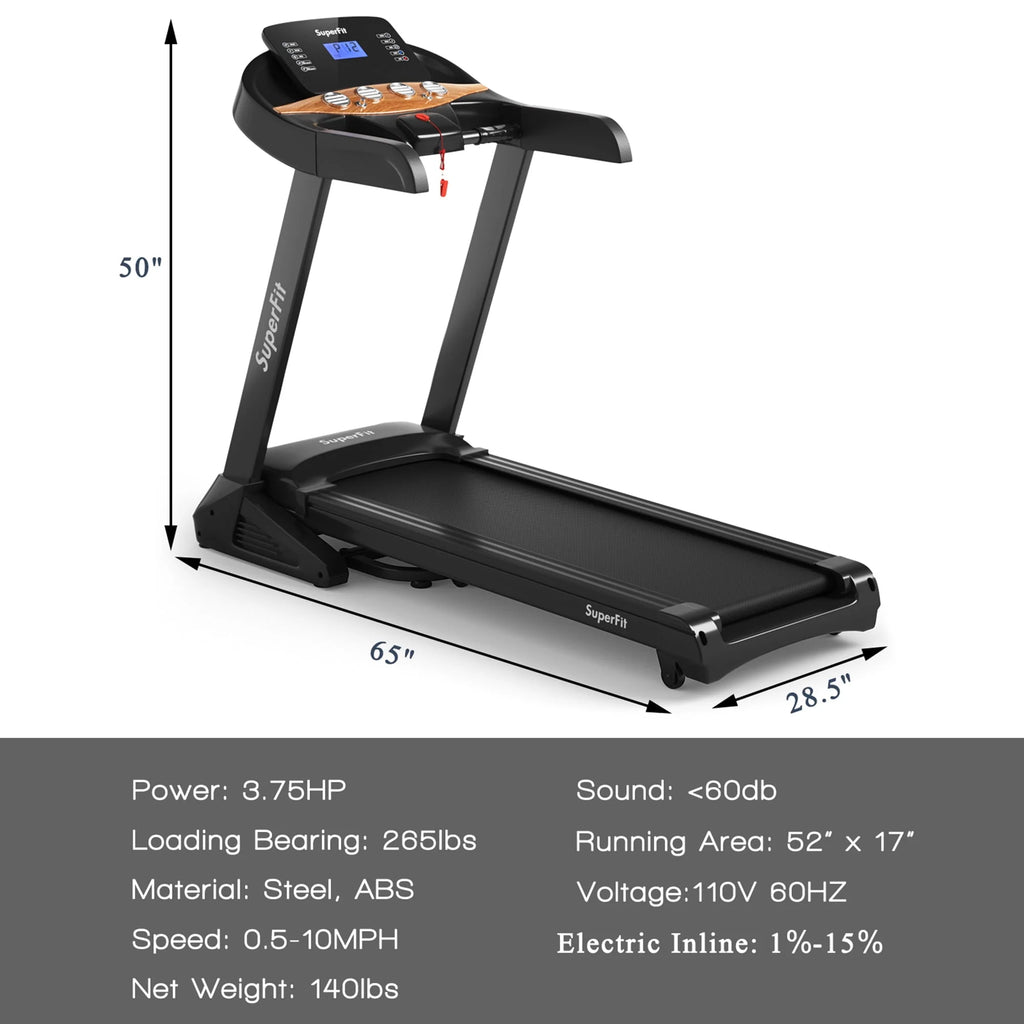 3.75HP Folding Treadmill with 15% Automatic Incline A698204