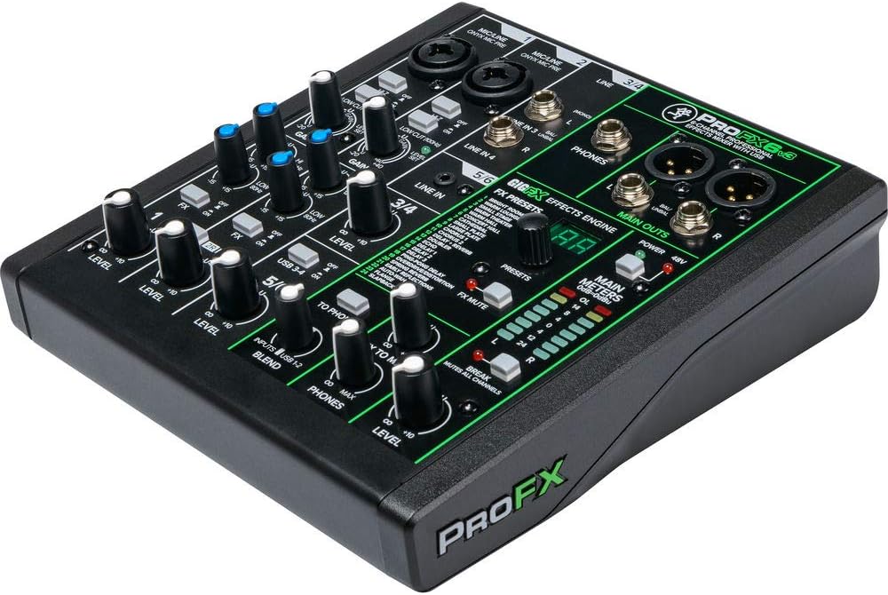 6-Channel Mixer with Built-In FX, Mixer Bag & Stereo Cable T567374