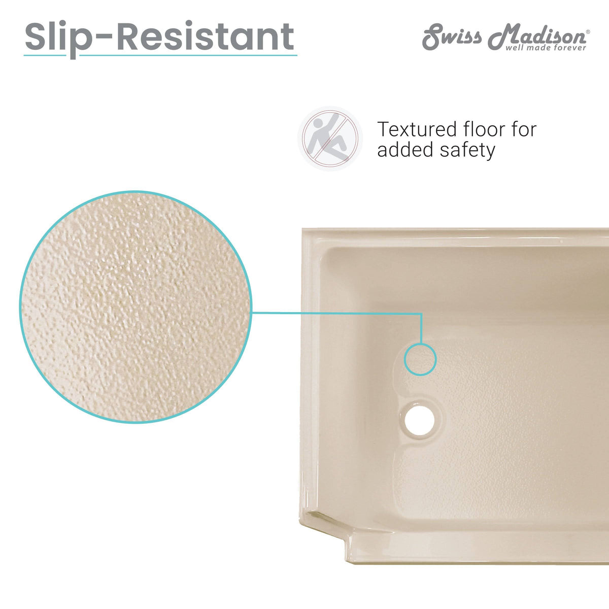 Biscuit Single Threshold Shower Base F9564