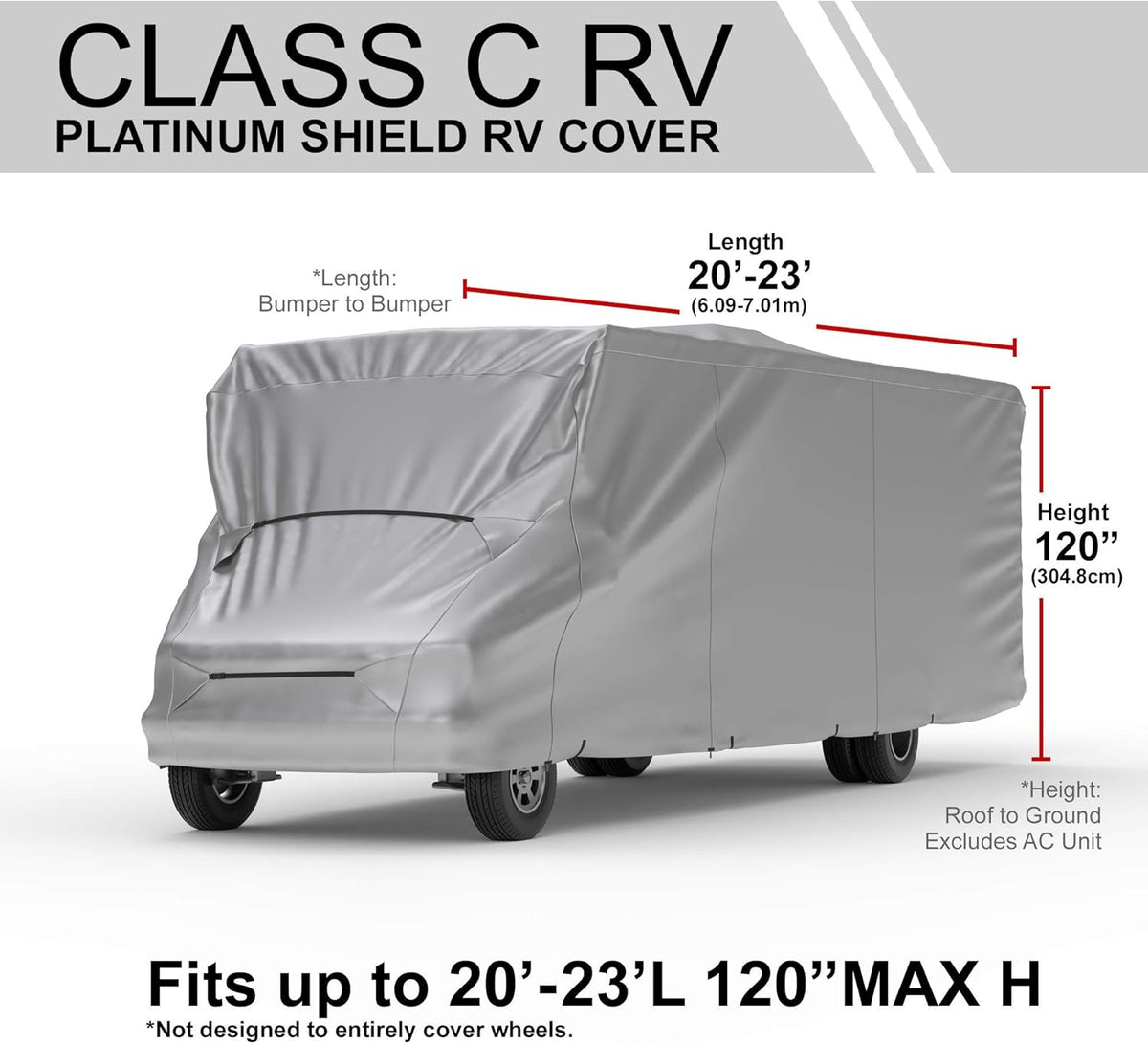 Weatherproof Class C RV Cover 20' - 23' Long with Fleece Lining K200