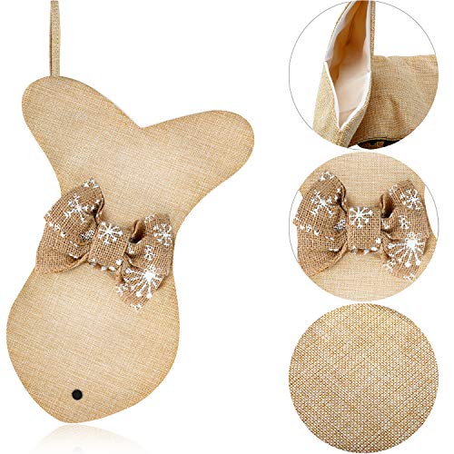 2 Pcs Dog Christmas Stocking with Bow Knot N466410