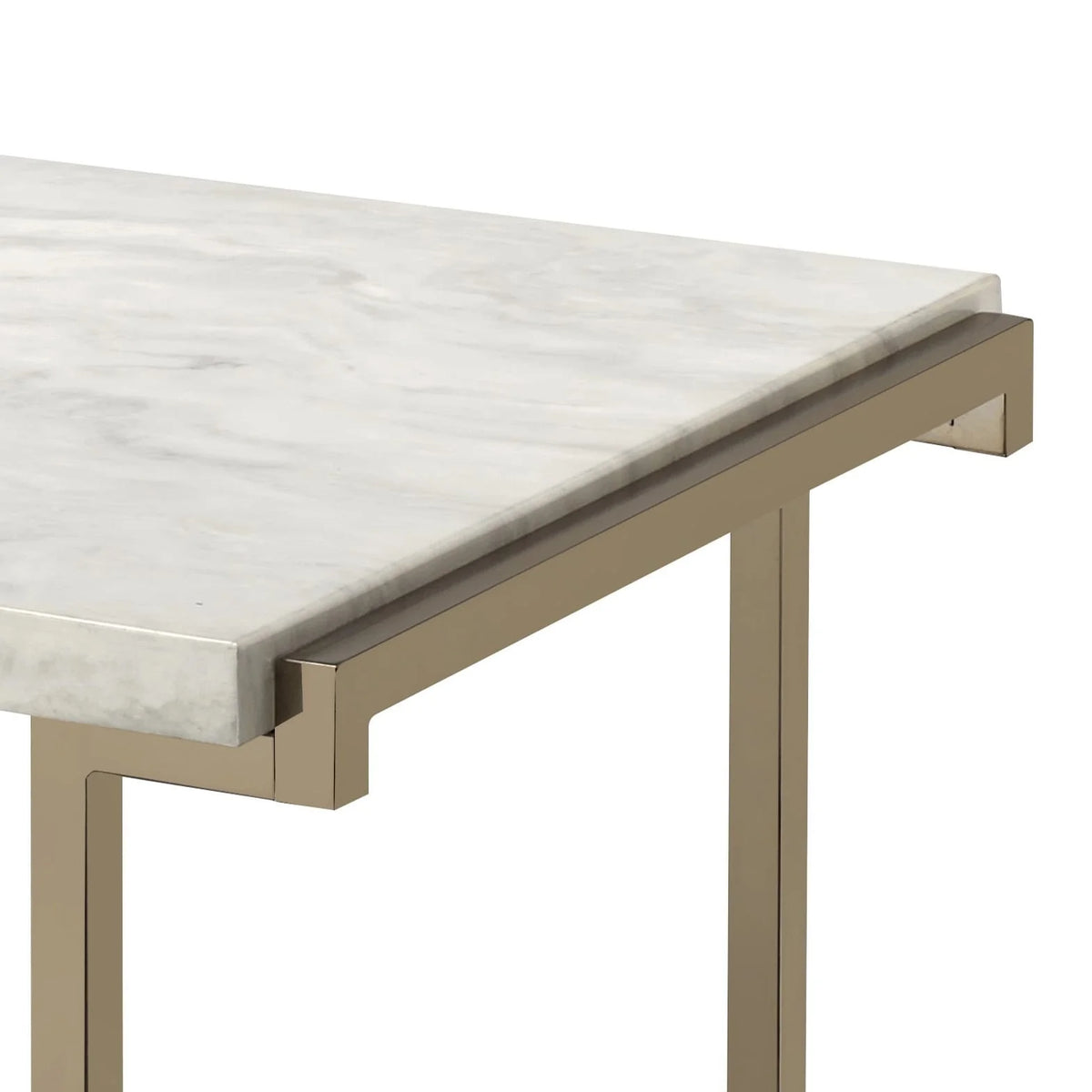 Faux Marble Champagne Sled Base Coffee Table V2243