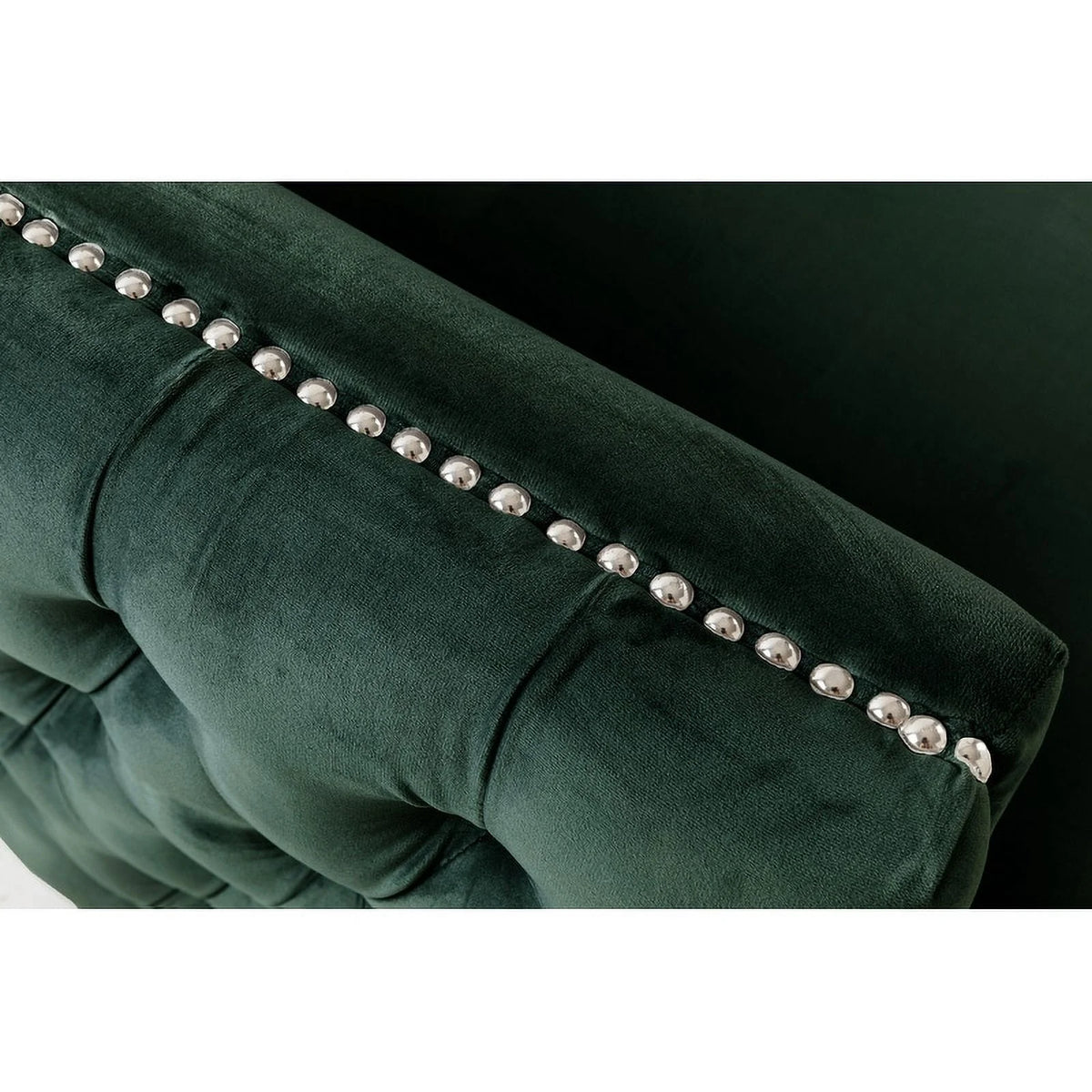 Green Velvet Accent Chair with Pillow K106786