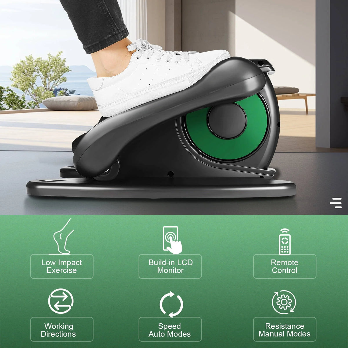 Under Desk Elliptical Machine with LCD Monitor Y2600
