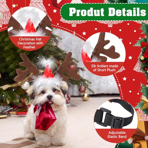 2 Pack Dog Christmas Antlers Headbands S7414