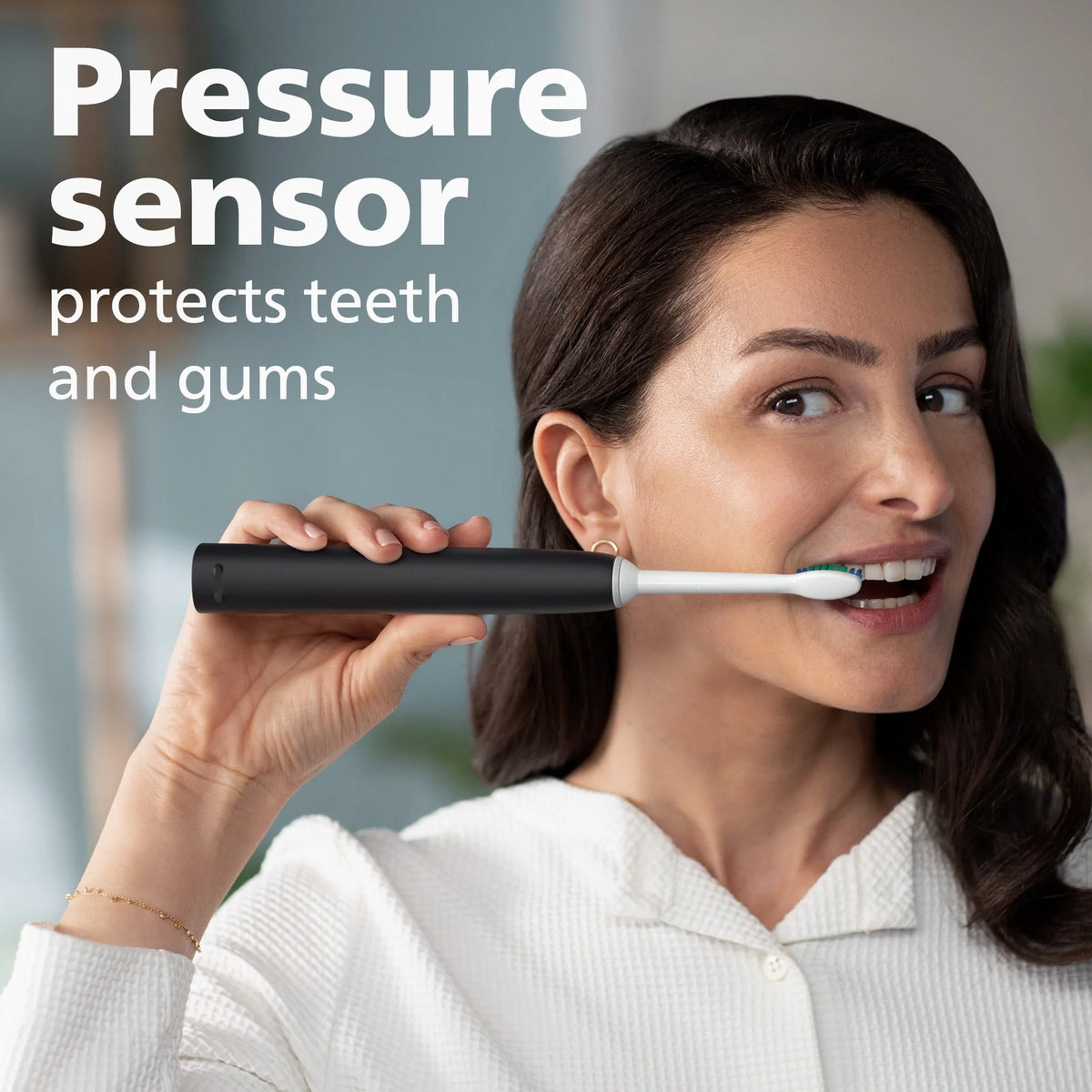 Rechargeable Electric Toothbrush with Pressure Sensor, Black H98507