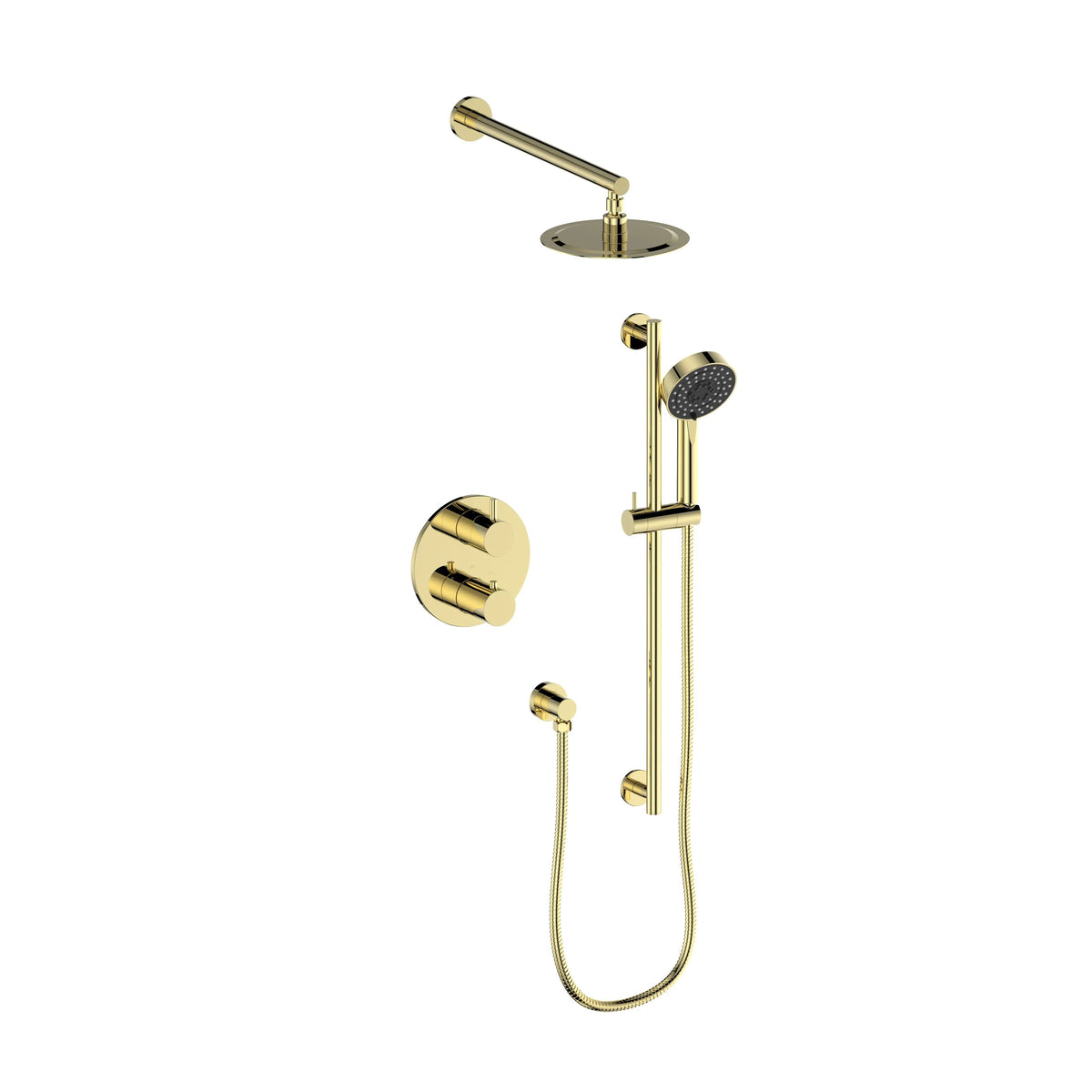 Polished Gold Thermostatic Shower System Q866