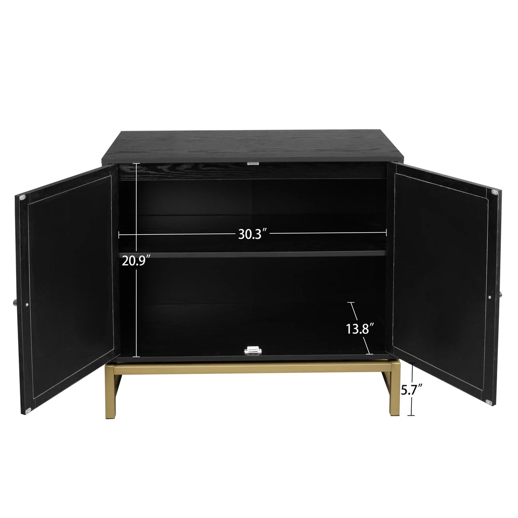 Set of 2 Natural Rattan 2 Door Cabinet H12704