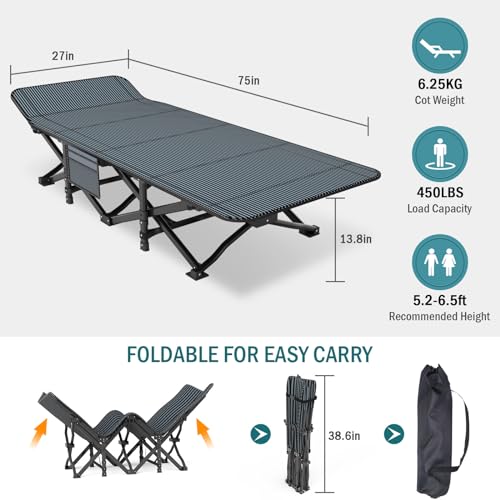 Camping Cot with Cushion and Carry Bag K89217