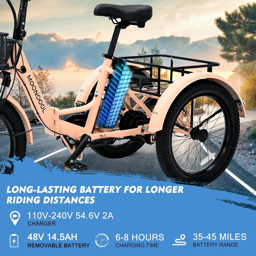 24/26 Electric Tricycle 350W 36V 7 Speeds with Basket F614601