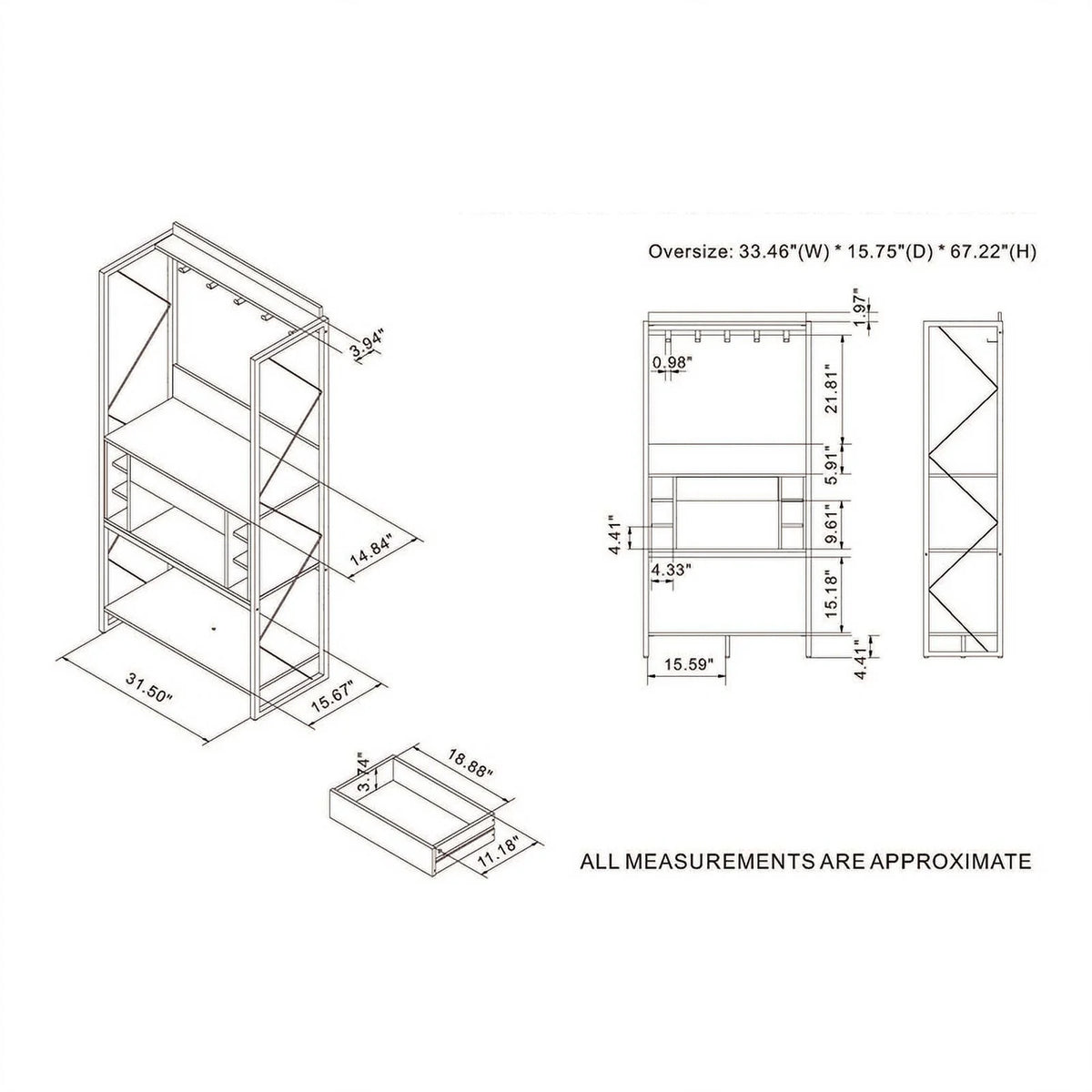 Oak Wood Baker's Rack U54534