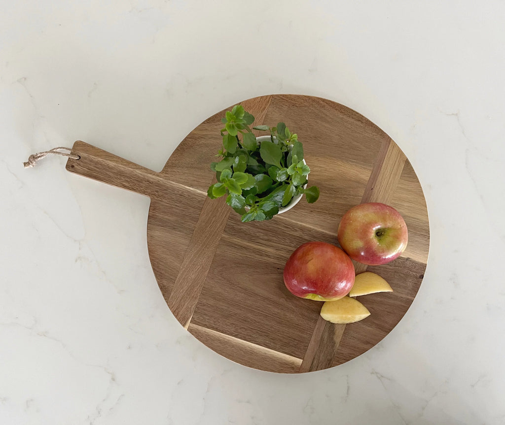 Large Round Acacia Wood Bread Board 16" Diameter Q147