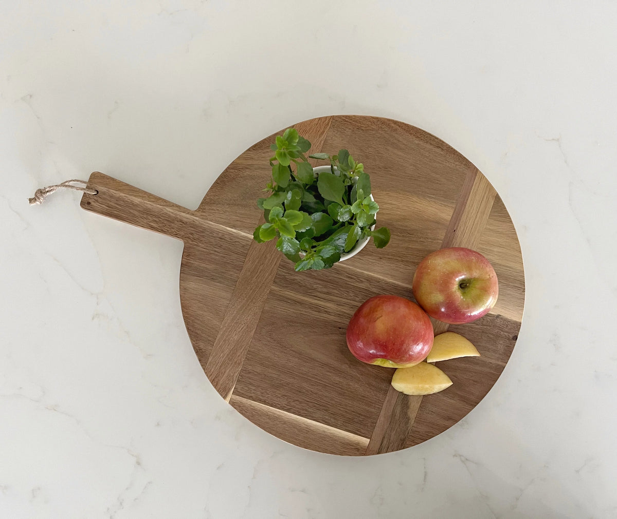 Large Round Acacia Wood Bread Board 16" Diameter Q147