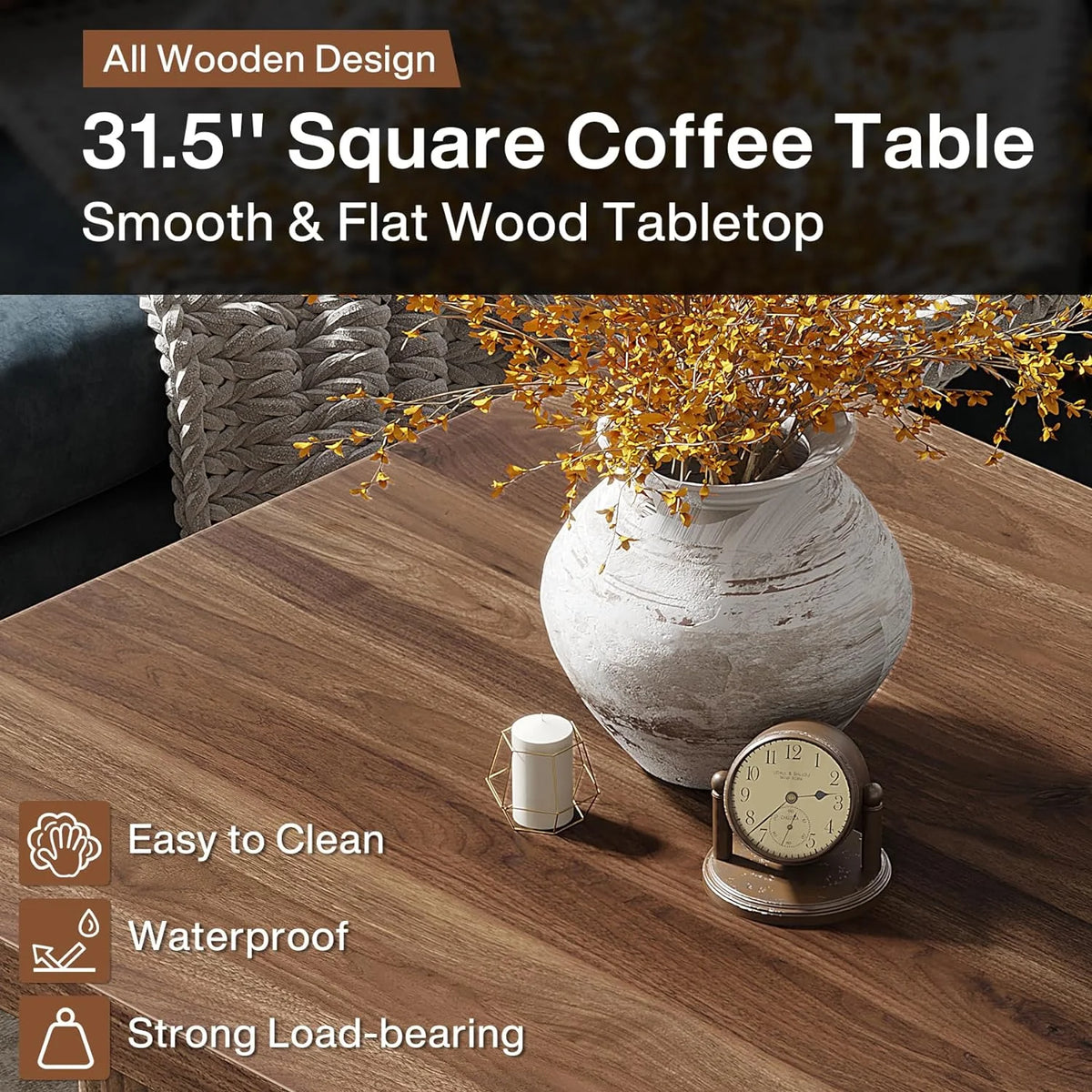 31.5" Square Mid-Century Coffee Table X919738
