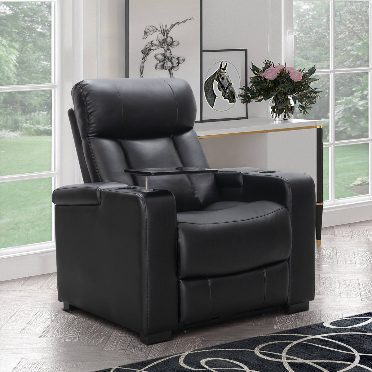 Black Power Reclining Theater Chair B5968