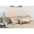Beige Fabric Queen Size Upholstered Headboard R97523